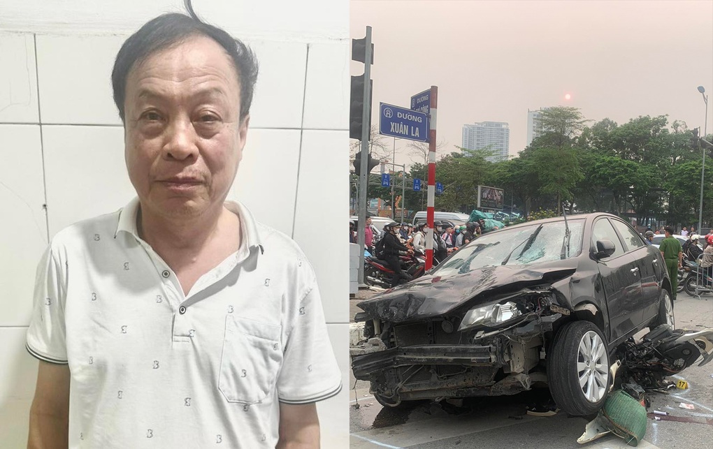 Tài xế ô tô tông 17 xe máy ở Hà Nội khai đạp nhầm chân ga - 1 Tài xế ô tô tông 17 xe máy ở Hà Nội khai đạp nhầm chân ga - 1