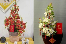 Hoa đào len sợi, giá chục triệu đồng vẫn khó mua chơi Tết
