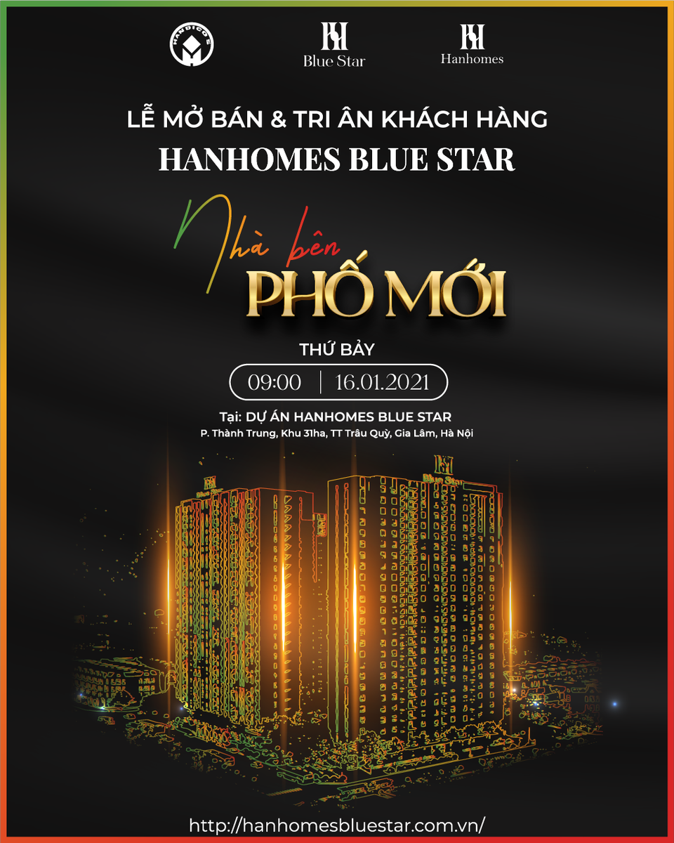 Sắp diễn ra lễ mở bán căn hộ Hanhomes Blue Star với loạt ưu đãi hấp dẫn chỉ có tại sự kiện - 1 Sắp diễn ra lễ mở bán căn hộ Hanhomes Blue Star với loạt ưu đãi hấp dẫn chỉ có tại sự kiện - 1