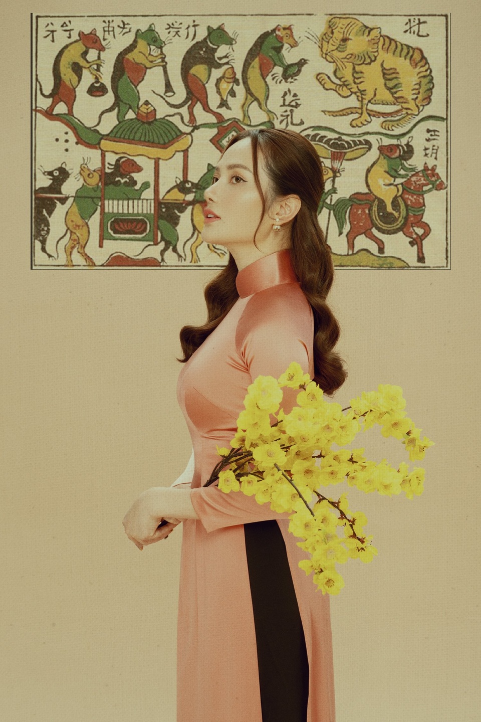 Hoa hậu Diệu Linh đẹp mong manh với áo dài - 4