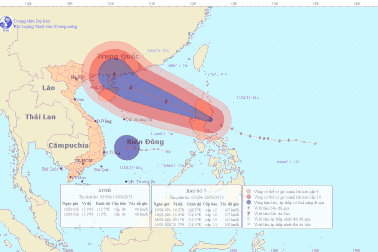 "Siêu bão" vào biển Đông, áp thấp nhiệt đới suy yếu