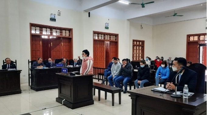 Các bị cáo tại phiên tòa (Ảnh: Kiều Ân)