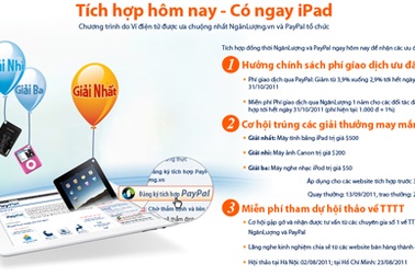 Tích hợp Cổng thanh toán quốc tế Paypal.com, nhận ngay iPad
