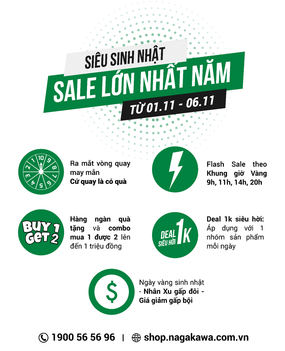 Nagakawa shop mừng sinh nhật với hàng ngàn ưu đãi chỉ từ 1k - 3 Nagakawa shop mừng sinh nhật với hàng ngàn ưu đãi chỉ từ 1k - 3