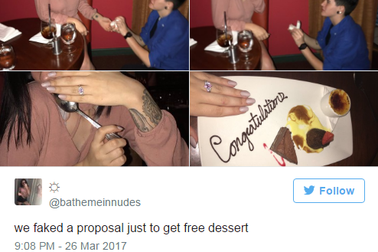 Sang chảnh vào nhà hàng, giả cầu hôn để "ăn chùa" món tráng miệng