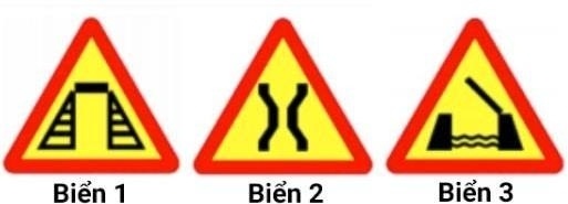 Biển nào dưới đây là biển "Cầu hẹp"?
