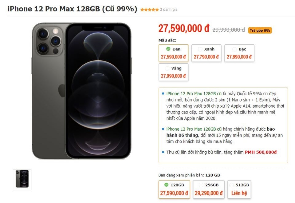iPhone 12 Pro Max cũ xuất hiện tại Việt Nam, giá vẫn quá cao - 1 iPhone 12 Pro Max cũ xuất hiện tại Việt Nam, giá vẫn quá cao - 1