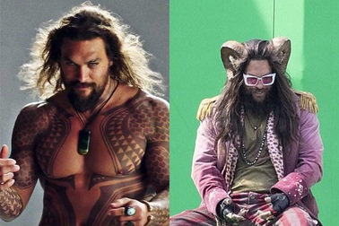 Không thể nhận ra "Vua thủy tề" Jason Momoa khi đeo sừng, gắn răng nanh
