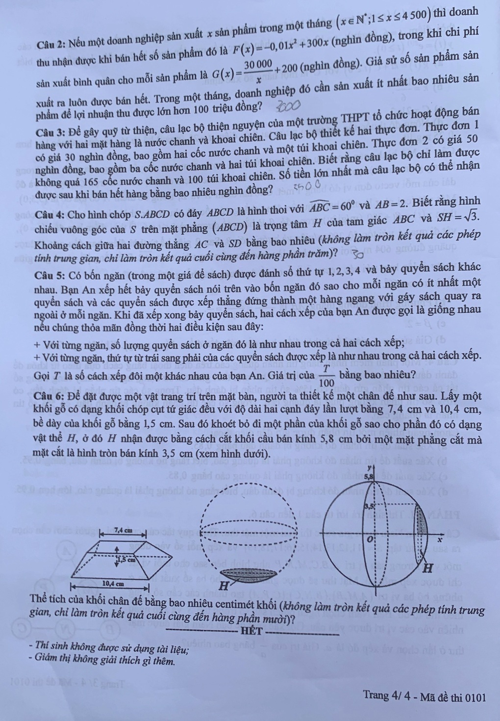 Đề toán thi tốt nghiệp THPT năm 2025 ra hướng mới - 4 Đề toán thi tốt nghiệp THPT năm 2025 ra hướng mới - 4