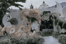 Cổng cưới hình rồng, phượng được kết từ hàng nghìn vỏ sò ở Bạc Liêu