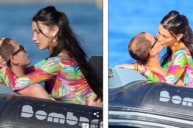 Siêu mẫu Bella Hadid hôn bạn trai mới trên biển