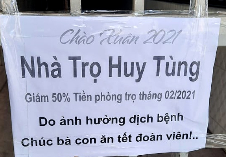 Chủ nhà trọ giảm 50% tiền thuê phòng cho người lao động dịp Tết - 1 Chủ nhà trọ giảm 50% tiền thuê phòng cho người lao động dịp Tết - 1