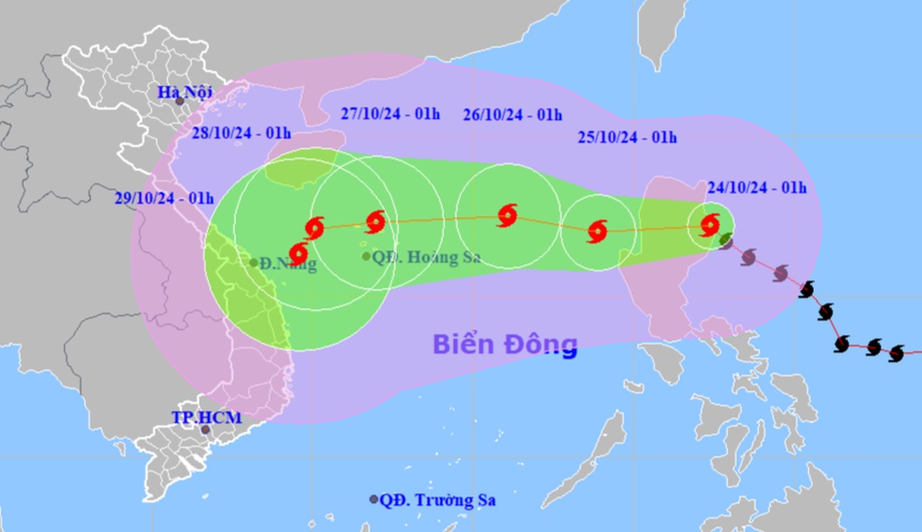 2 kịch bản có thể xảy ra khi Bão Trà Mi vào Biển Đông