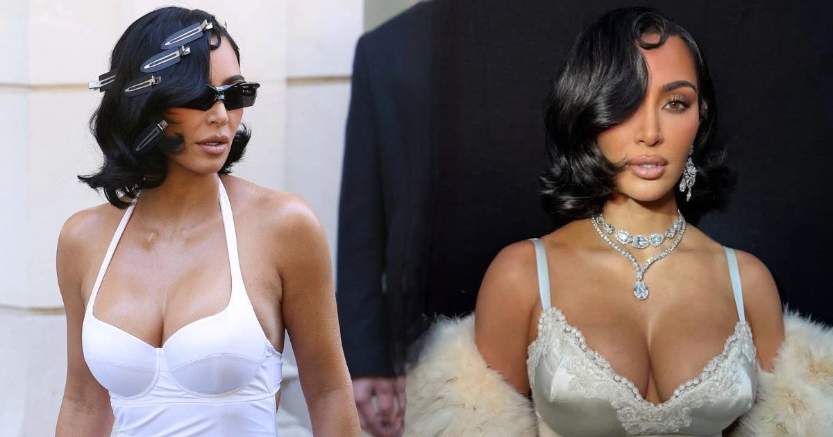 Kim Kardashian diện váy cúp ngực gợi cảm, đeo trang sức tiền tỷ tại Pháp