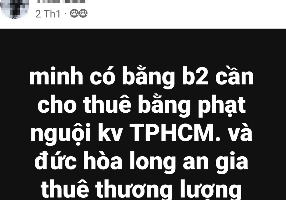Tràn lan dịch vụ cho thuê bằng lái trên mạng xã hội để đối phó phạt nguội - 1 Tràn lan dịch vụ cho thuê bằng lái trên mạng xã hội để đối phó phạt nguội - 1