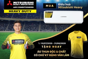 Mua điều hoà Mitsubishi Heavy, nhận áo phông có chữ ký của thủ môn Đặng Văn Lâm