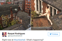 Khỏa thân ngồi trên mái nhà vì... nghệ thuật