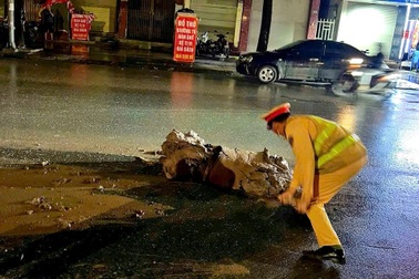 Truy vết, xử phạt tài xế xe tải "vãi" đất xuống đường ở Hà Nội