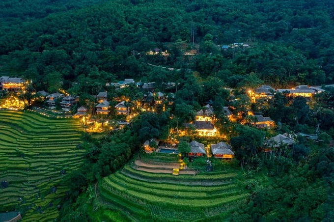 Một góc khu du lịch sinh thái ở Pù Luông