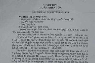 Vụ “bỗng dưng” mất đất: Tòa giữ nguyên quyết định của chủ tịch huyện