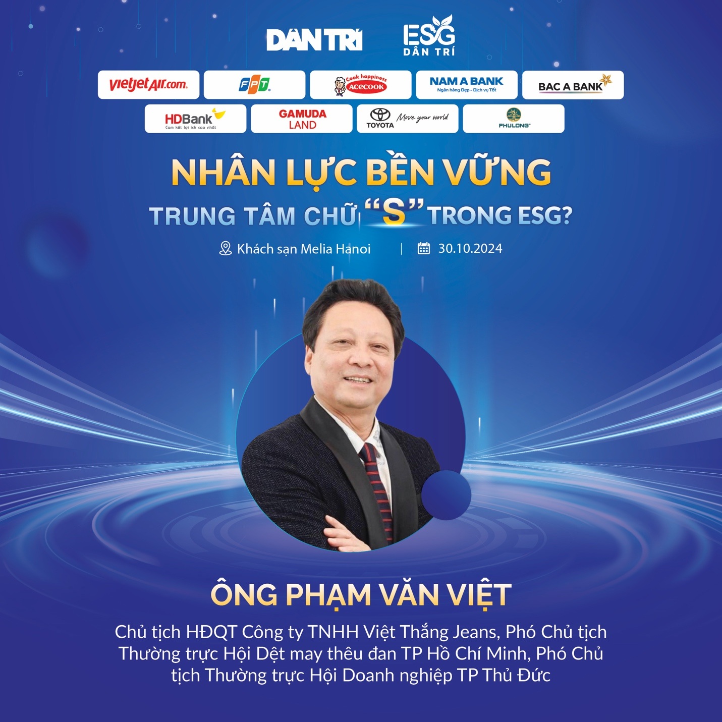 30 تا 7 اکتوبر کی صبح ڈین ٹرائی اخبار کے زیر اہتمام پائیدار انسانی وسائل کی ورکشاپ میں مقررین Dàn diễn giả tại hội thảo nhân lực bền vững do báo Dân trí tổ chức sáng 30/10 - 7