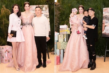 Hoa hậu Bùi Thị Hà diện đồ đôi 'thiên thần' cùng con gái 1 tuổi