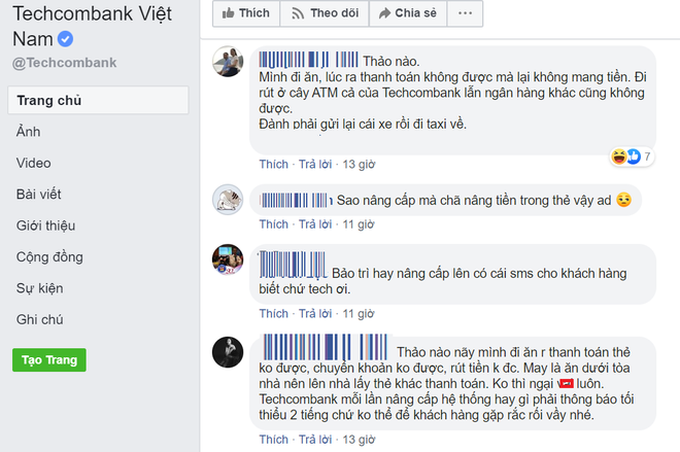 Loạt khách hàng than tài khoản Techcombank bị lỗi, trừ tiền chưa hoàn lại - Ảnh 3. Loạt khách hàng than tài khoản Techcombank bị lỗi, trừ tiền chưa hoàn lại - Ảnh 3.