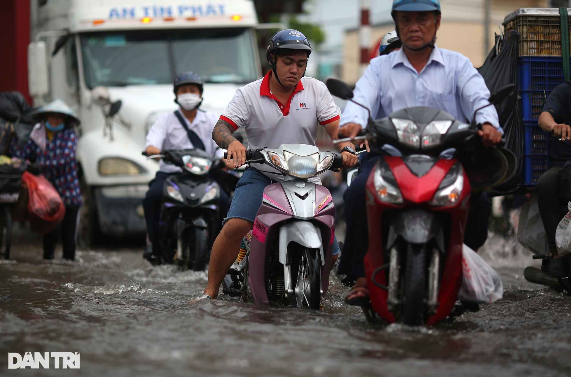 Học sinh ướt sũng, vịt bơi trên đường vì triều cường lên cao ở TPHCM - 4 Học sinh ướt sũng, vịt bơi trên đường vì triều cường lên cao ở TPHCM - 4