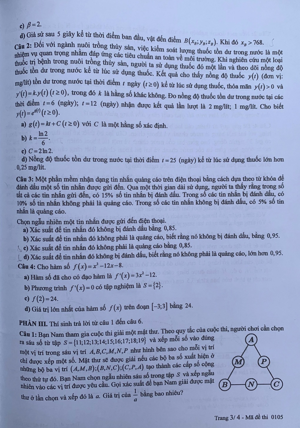 Đề toán thi tốt nghiệp THPT năm 2025 ra hướng mới - 12 Đề toán thi tốt nghiệp THPT năm 2025 ra hướng mới - 12