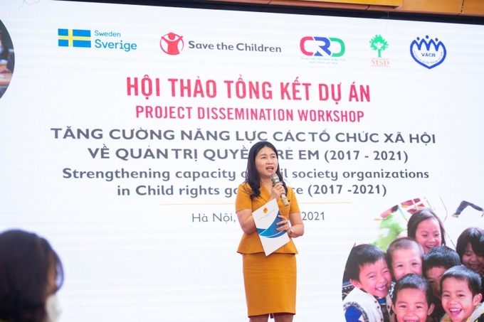Bà Nguyễn Thị Nga, Phó Cục trưởng Cục Trẻ em (Bộ LĐ-TB&XH) đánh giá rất cao vai trò giám sát và phản biện xã hội của các tổ chức xã hội liên quan đến đảm bảo việc thực hiện quyền trẻ em tại Việt Nam.