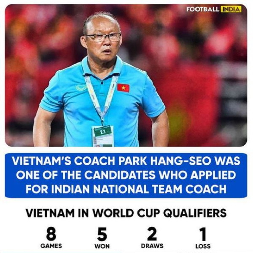 Báo Hàn Quốc nói gì về khả năng HLV Park Hang Seo sang Ấn Độ? - 2 Báo Hàn Quốc nói gì về khả năng HLV Park Hang Seo sang Ấn Độ? - 2