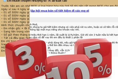 Rao bán cả sổ tiết kiệm lãi suất cao