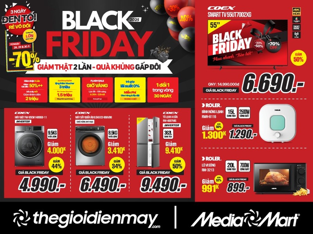 Black Friday 2025: MediaMart tưng bừng khuyến mãi “Giảm thật 2 lần - Quà khủng gấp đôi” - 2