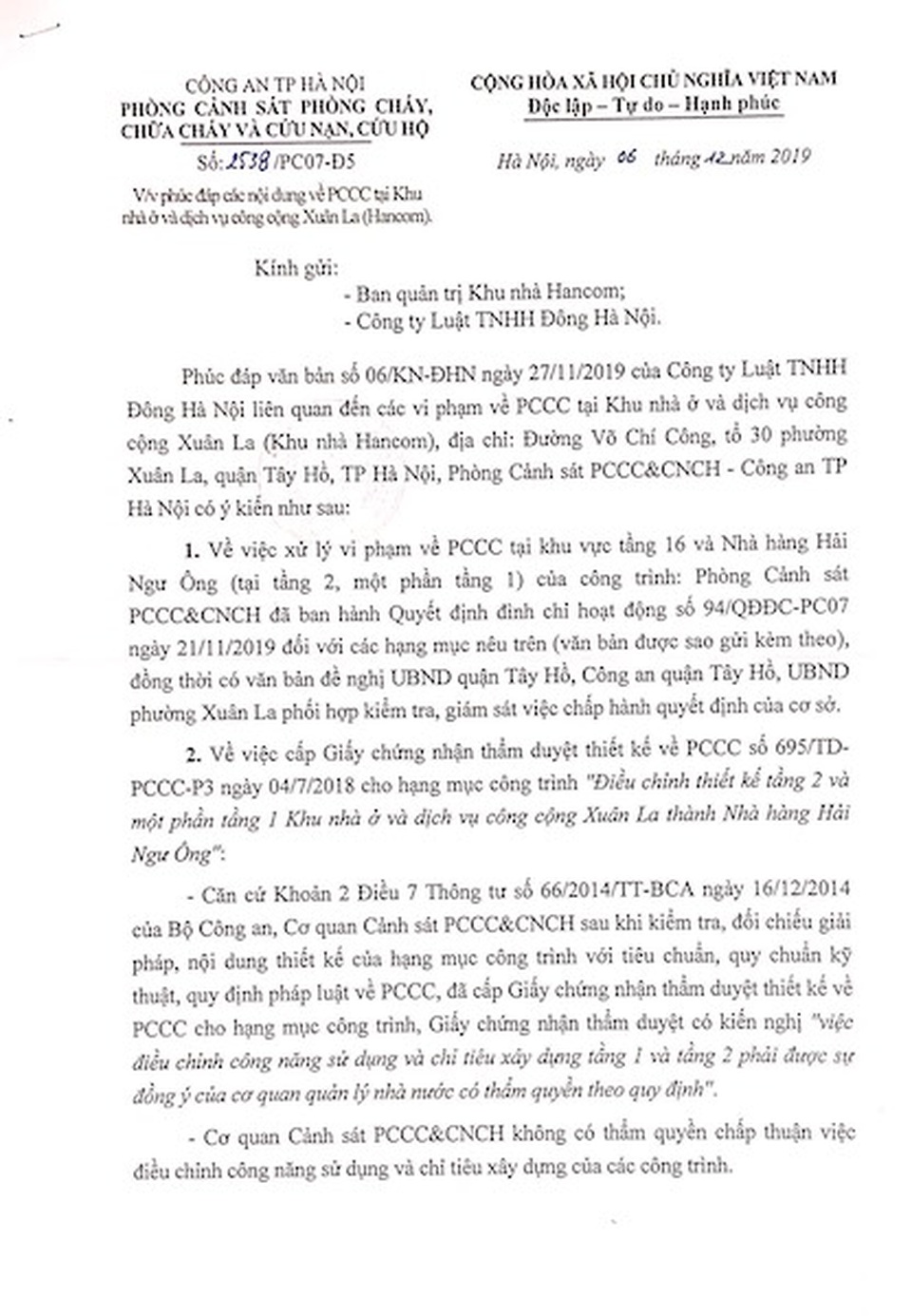 Toà chung cư đỏ đơn kêu cứu giữa thủ đô: “Tối hậu thư” từ cảnh sát phòng cháy, chữa cháy! - 4 Toà chung cư đỏ đơn kêu cứu giữa thủ đô: “Tối hậu thư” từ cảnh sát phòng cháy, chữa cháy! - 4