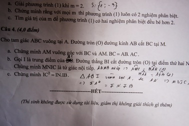 Sở GD-ĐT Quảng Nam ra sai đề thi Toán lớp 9