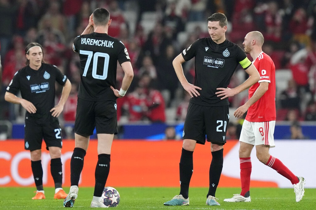 Thắng chung cuộc Club Brugge 7-1, Benfica tiến vào tứ kết Champions League - 2 Thắng chung cuộc Club Brugge 7-1, Benfica tiến vào tứ kết Champions League - 2