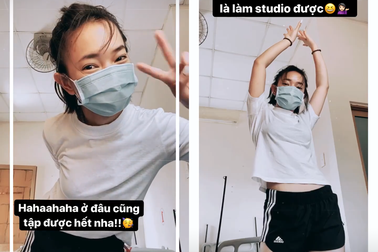 Fashionista Châu Bùi miệt mài tập thể dục, khen thức ăn của khu cách ly