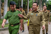 Bộ Tư lệnh CSCĐ đào tạo công an Lào sử dụng cảnh khuyển