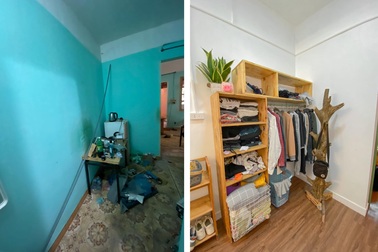 Ngỡ ngàng căn hộ tồi tàn ở Hà Nội "lột xác" đẹp mê chỉ 20 triệu đồng