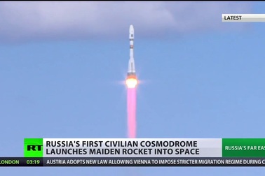 Cận cảnh tên lửa đầu tiên phóng đi từ sân bay vũ trụ mới của Nga