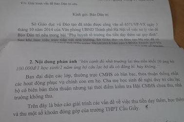 Hà Nội: Yêu cầu nhà trường trả lại tiền cho phụ huynh