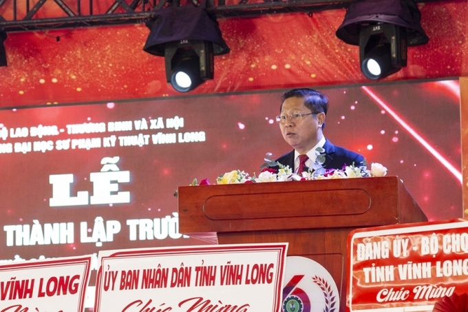 Ông Lê Tấn Dũng, Thứ trưởng Bộ LĐ-TB&XH phát biểu tại buổi Lễ.
