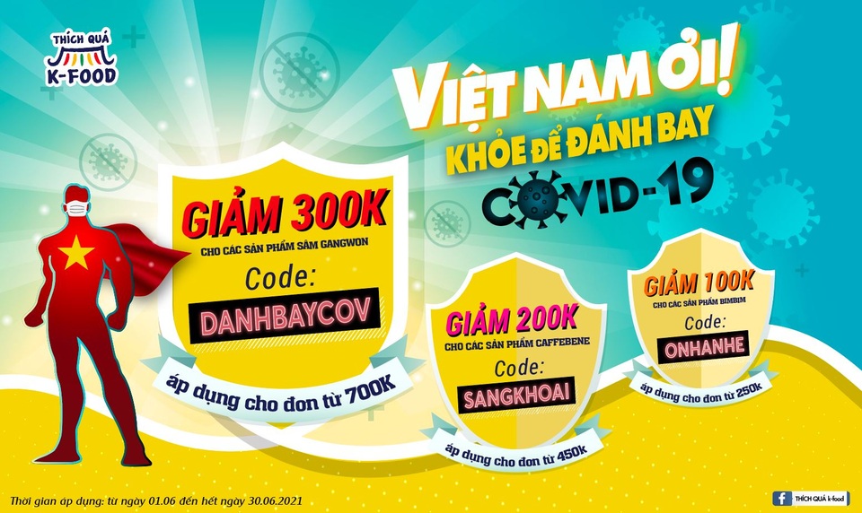 Khuyến mãi lớn Việt Nam ơi! Khỏe để đánh bay Covid-19 từ I LIKE K-FOOD - 1 Khuyến mãi lớn Việt Nam ơi! Khỏe để đánh bay Covid-19 từ I LIKE K-FOOD - 1