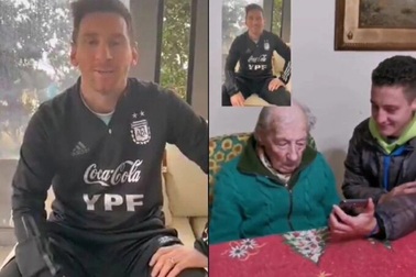 CĐV 100 tuổi làm điều đặc biệt khiến cho Messi xúc động