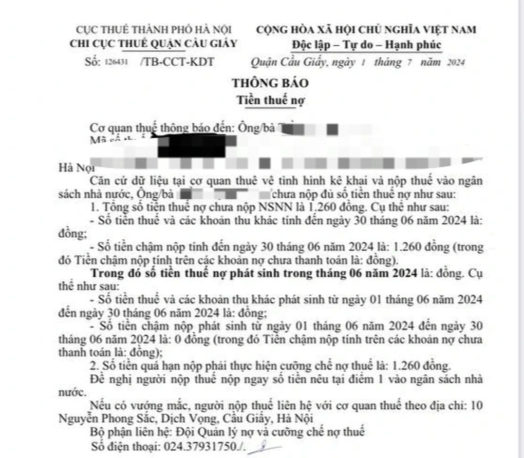 Nợ thuế 1.000-2.000 đồng bị nhận trát đòi nợ, cần làm gì? - 1 Nợ thuế 1.000-2.000 đồng bị nhận trát đòi nợ, cần làm gì? - 1