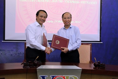 Dân trí ký hợp tác thông tin với Cổng Thông tin điện tử Chính phủ