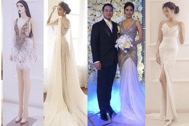 Lan Khuê dẫn đầu top sao đẹp với  4 bộ váy cưới