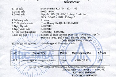 Máy lọc nước RO Kangaroo có khả năng loại bỏ amip ăn não 