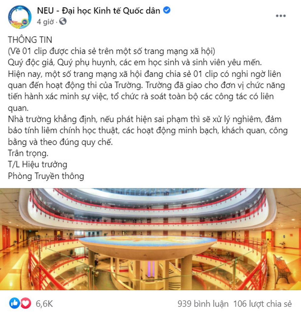Rộ clip tố giáo viên nâng điểm, ĐH Kinh tế quốc dân quyết làm rõ - 1 Rộ clip tố giáo viên nâng điểm, ĐH Kinh tế quốc dân quyết làm rõ - 1