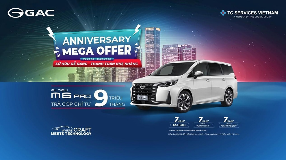 Hàng loạt ưu đãi nhân dịp kỷ niệm 1 năm GAC MOTOR Việt Nam - 5 Hàng loạt ưu đãi nhân dịp kỷ niệm 1 năm GAC MOTOR Việt Nam - 5